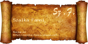 Szalka Fanni névjegykártya