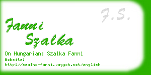 fanni szalka business card